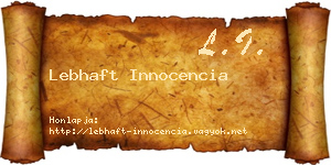 Lebhaft Innocencia névjegykártya